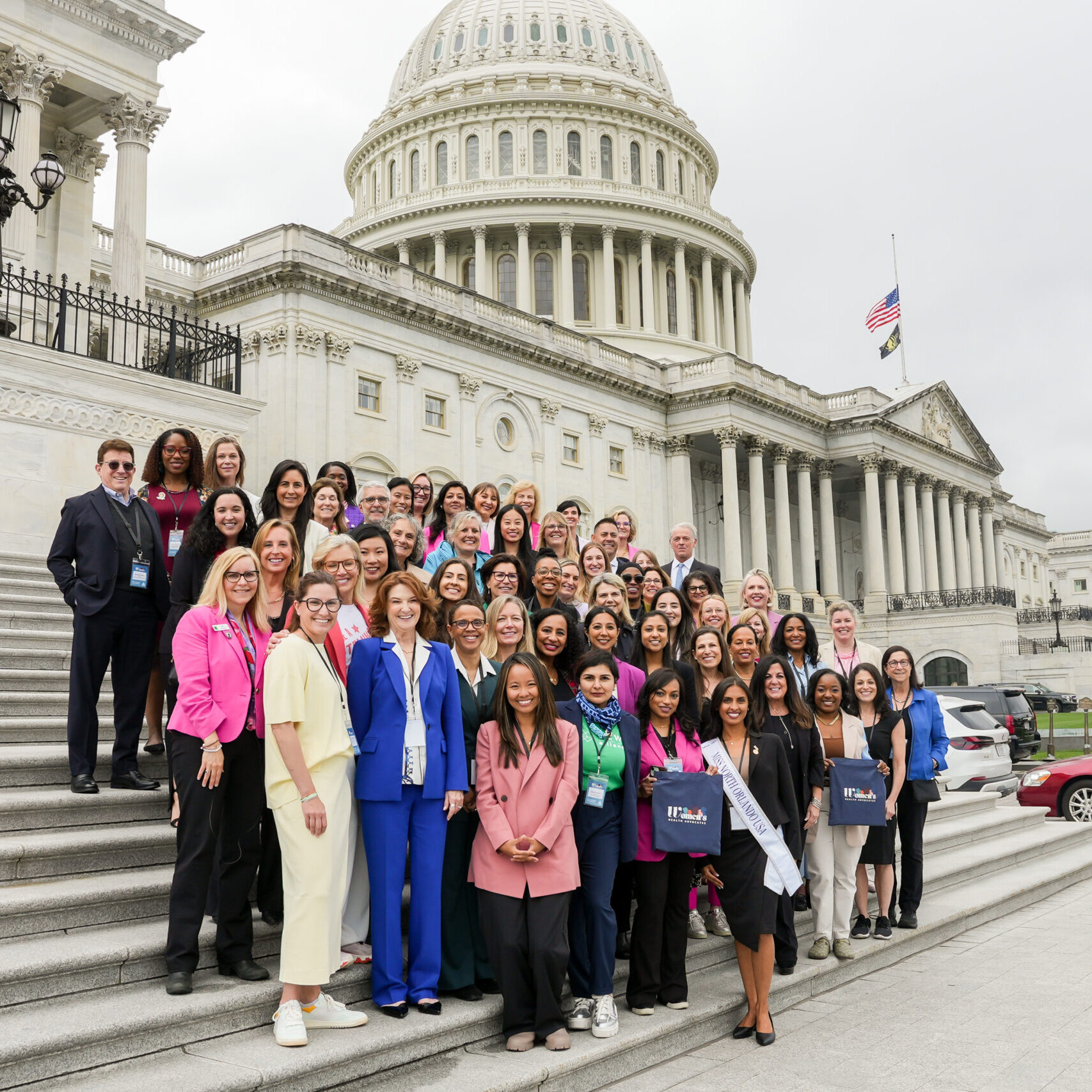 Advocates on the Capitol steps during the first-ever Women's Health Capitol Hill Day, May 2025.